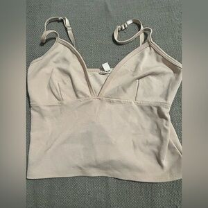 Silence + Noise Beige Crop Top